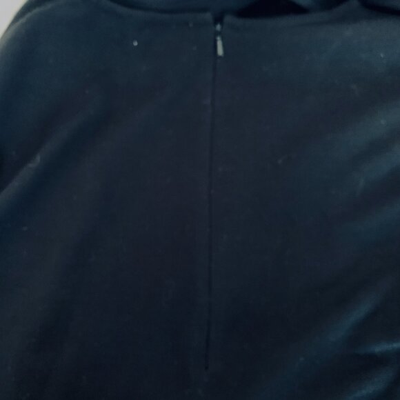 LIZ CLAYBORNE Fine Knit Black Sheath Sweater Dress Long Sleeves LBD Sz M - Picture 8 of 12